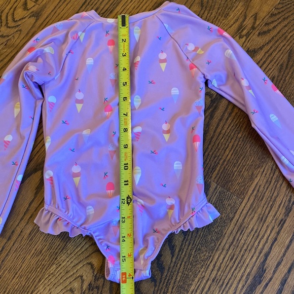 Baby Gap 4 year one piece bathing suit/rash guard. Purple ice cream cone print. - Picture 5 of 11